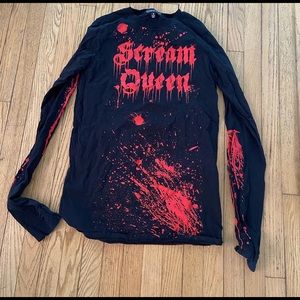 Goth Halloween Bloody Dollskill long sleeve dress